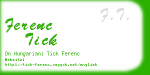 ferenc tick business card